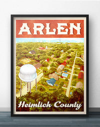 Arlen Texas Heimlich County Retro Vintage Travel Poster
