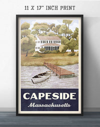 Capeside Massachusetts Retro Vintage Travel Poster