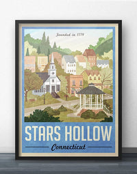 Stars Hollow Vintage Travel Poster (Blue)