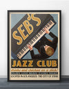 Seb's Jazz Club Retro Vintage Ad Poster