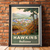 Hawkins Indiana Travel Poster