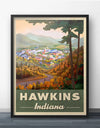 Hawkins Indiana Travel Poster