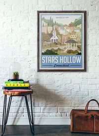 Stars Hollow Vintage Travel Poster (Blue)